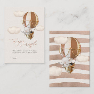 Cartão De Informações Placa de receptáculo de Fralda elefante Raffle