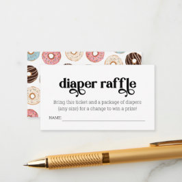 Cartão De Informações Placa de receptáculo de Fralda Raffle de rosquinha