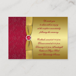 Cartão De Informações Placa de receptáculo de recepção floral vermelha,