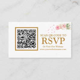 Cartão De Informações Placa de receptáculo de Web site RSVP de código QR