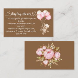 Cartão De Informações Placa de receptáculo do Chá de fraldas do Urso Beb