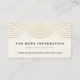 Cartão De Informações Placa de receptáculo do Web site Art Deco Dourado