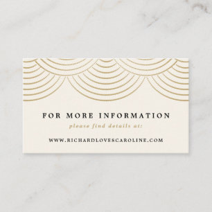 Cartão De Informações Placa de receptáculo do Web site Art Deco Dourado 