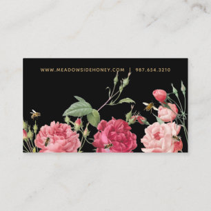 Cartão De Informações Placa de receptáculo Elegante para abelhas e Rosa