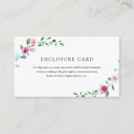 Cartão De Informações Placa de receptáculo Eucalyptus e Flores Rosa