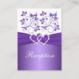 Cartão De Informações Placa de receptáculo flexível branco roxo com Fita