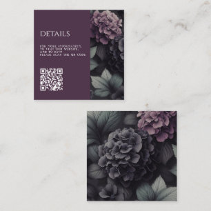 Cartão De Informações Placa de receptáculo Floral Moody Preto e Puro