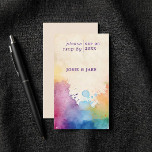 Cartão De Informações Placa de receptáculo RSVP de pintura brilhante