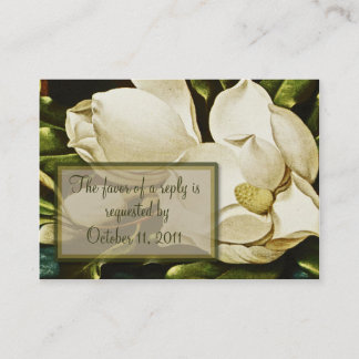 Cartão De Informações Placa de Resposta RSVP de Casamento de Magnolias