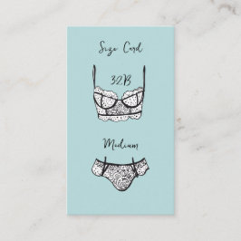 Cartão De Informações Placa de tamanho do Chá lingerie Placa de Lingerie