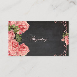Cartão De Informações Placa do casamento vintage - Placa de Registro