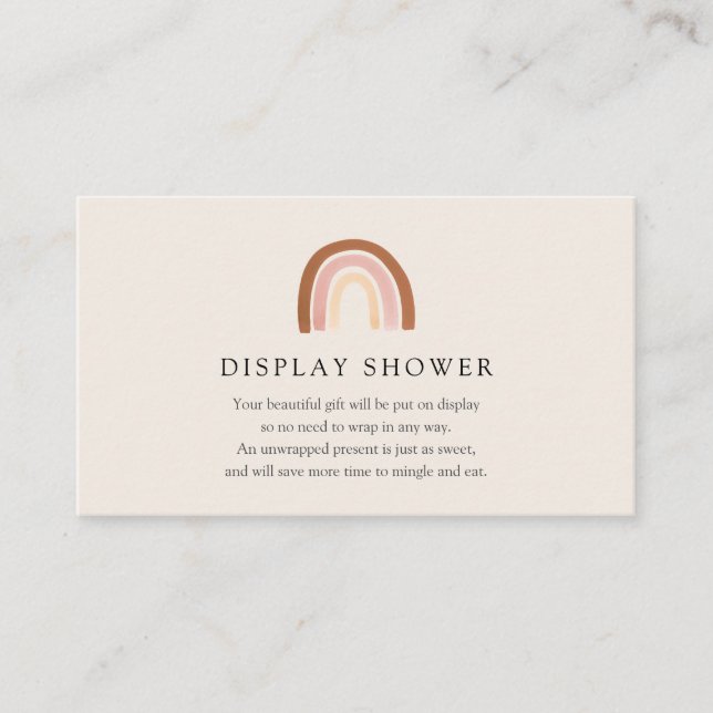 Cartão De Informações Placa do Chá do Rainbow Rosa (Frente)