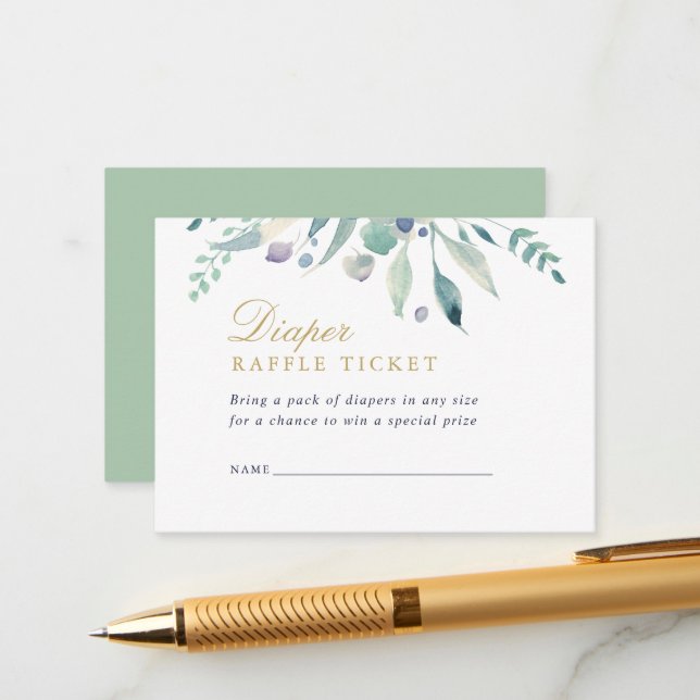 Cartão De Informações Placa Raffel de Fralda Floral Luxe (Frente/Verso In Situ)