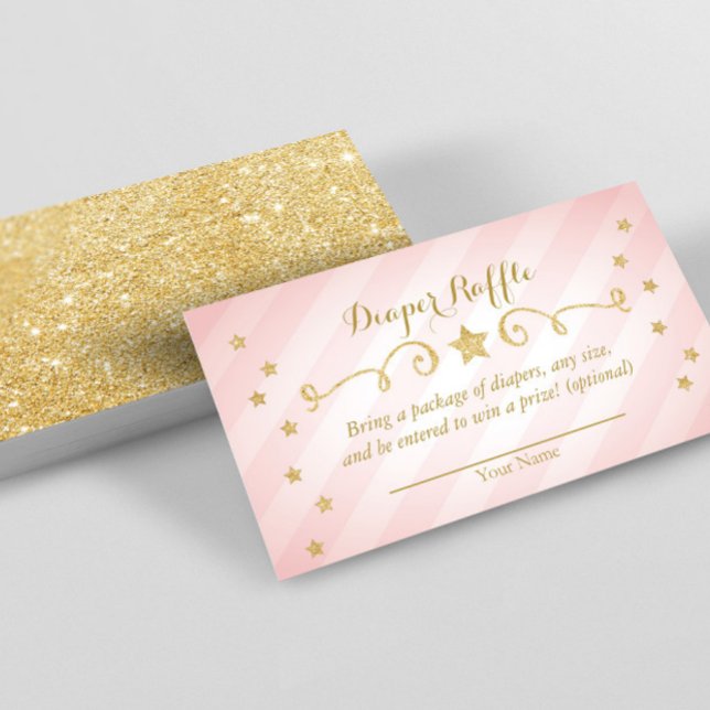 Cartão De Informações Placa Raffle com Fralda de Estrelinha Brilhante (Criador carregado)