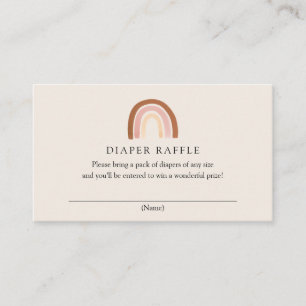 Cartão De Informações Placa Raffle da Fralda arco-íris rosa