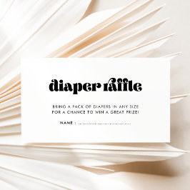 Cartão De Informações Placa Raffle Da Fralda Do Chá de fraldas Retroativ