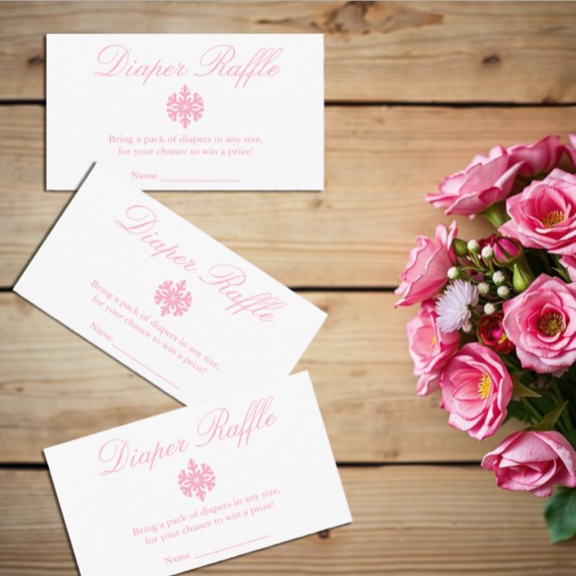 Cartão De Informações Placa Raffle da Fralda do Floco de Neve de inverno (Criador carregado)