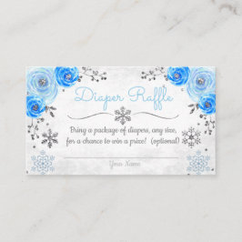 Cartão De Informações Placa Raffle da Fralda do Floco de Neve de inverno