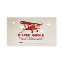 Placa Raffle de Fralda de Chá de fraldas de avião