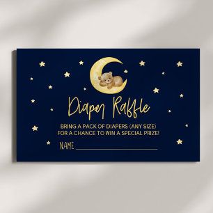 Cartão De Informações Placa Raffle de Fralda de Chá de fraldas do Urso d