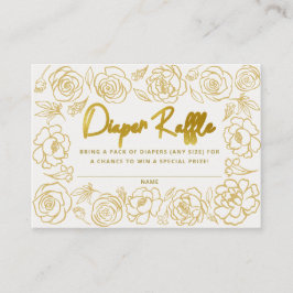 Cartão De Informações Placa Raffle de Fralda de Chá de fraldas Elegante 
