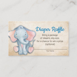 Cartão De Informações Placa Raffle de Fralda de Elefante Selva