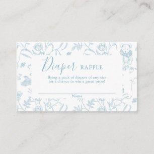 Cartão De Informações Placa Raffle de Fralda do Chá de fraldas do Toile