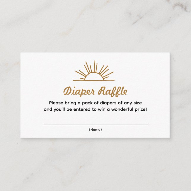 Cartão De Informações Placa Raffle de Fralda Retrosolar (Frente)