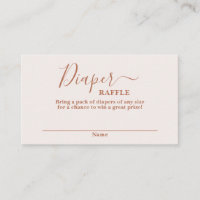 Placa Raffle de Fralda rosa minimalista
