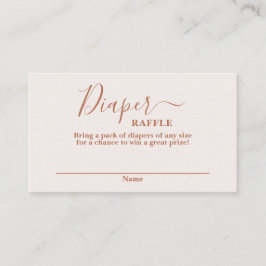 Cartão De Informações Placa Raffle de Fralda rosa minimalista