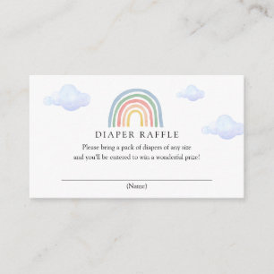 Cartão De Informações Placa Raffle Fralda arco-íris