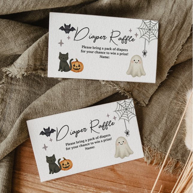 Cartão De Informações Placa Raffle Fralda do Halloween (Criador carregado)