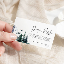 Cartão De Informações Placa Raffle para Fralda das Montanhas do inverno