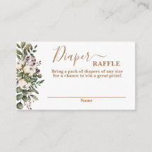 Placa Raffle para Fralda floral Boho