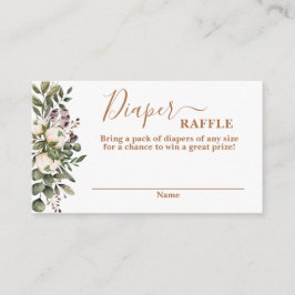 Cartão De Informações Placa Raffle para Fralda floral Boho
