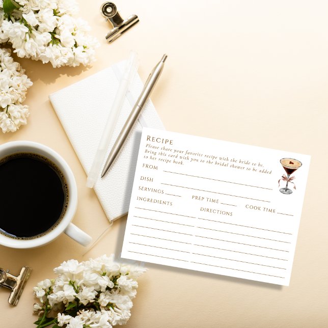 Cartão De Informações Placa receitada de receita do Espresso Martini de  (Criador carregado)