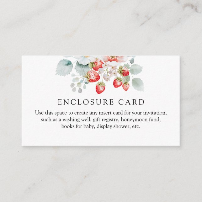 Cartão De Informações Placa receptáculo de Chá Strawberry (Frente)