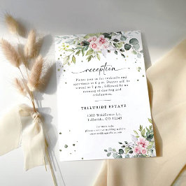 Cartão De Informações Placa receptáculo de Recepção de casamento verde e