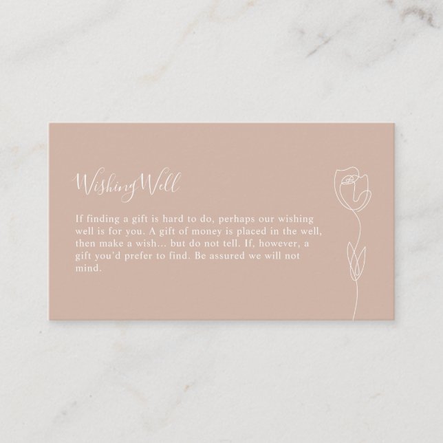 Cartão De Informações Placa receptáculo de Rosa de Wishing de Linha Whim (Frente)