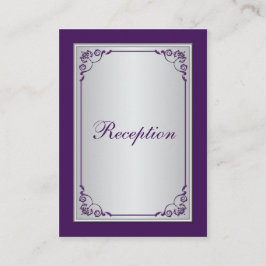 Cartão De Informações Placa receptora de rolagem roxa e prateada