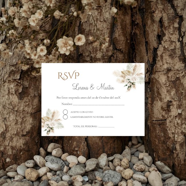 Cartão De Informações Placa RSVP de Casamento Boho Espanhol (Criador carregado)