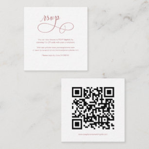 Cartão De Informações Placa RSVP de Casamento de Código QR de Script de
