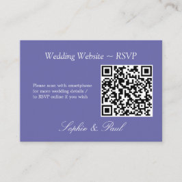 Cartão De Informações Placa RSVP de Código QR de Lavanda Elegante