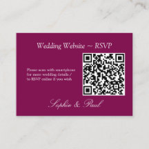 Placa RSVP de Código QR de Mulberry Elegante