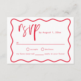 Cartão De Informações Placa RSVP de Quadro de Onda Retroativa Negrito