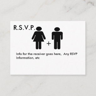 Cartão De Informações Placa RSVP Engraçada do Diagrama do casal
