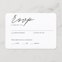 Cartão De Informações Placa RSVP Mínima de Opção RSVP Tradicional