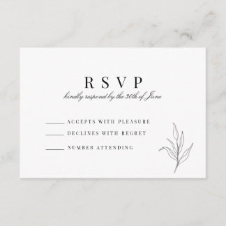 Cartão De Informações Placa RSVP Minimalista