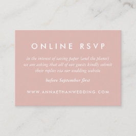 Cartão De Informações Placa RSVP Online de Casamento Branco de Rosa de A