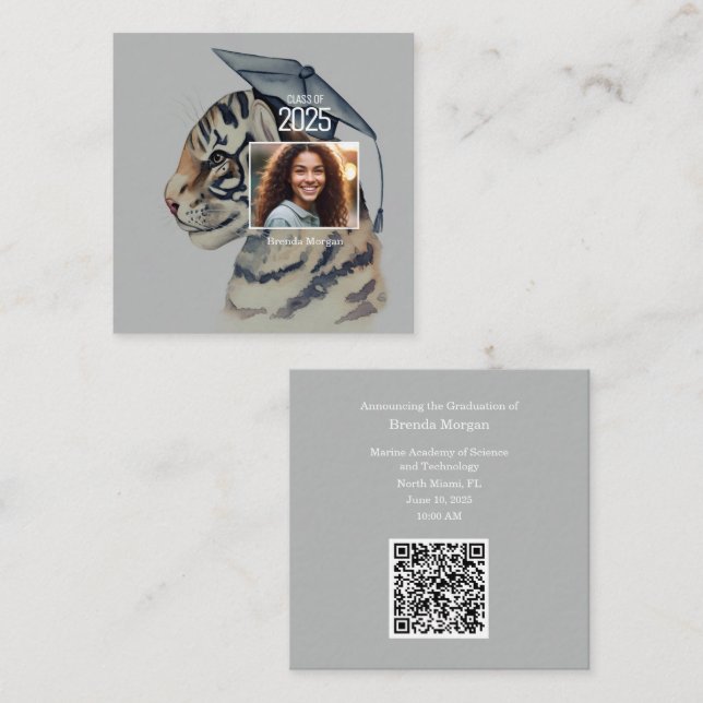 Cartão De Informações Placa única de gabinete de lançamento de graduação (Frente/Verso)